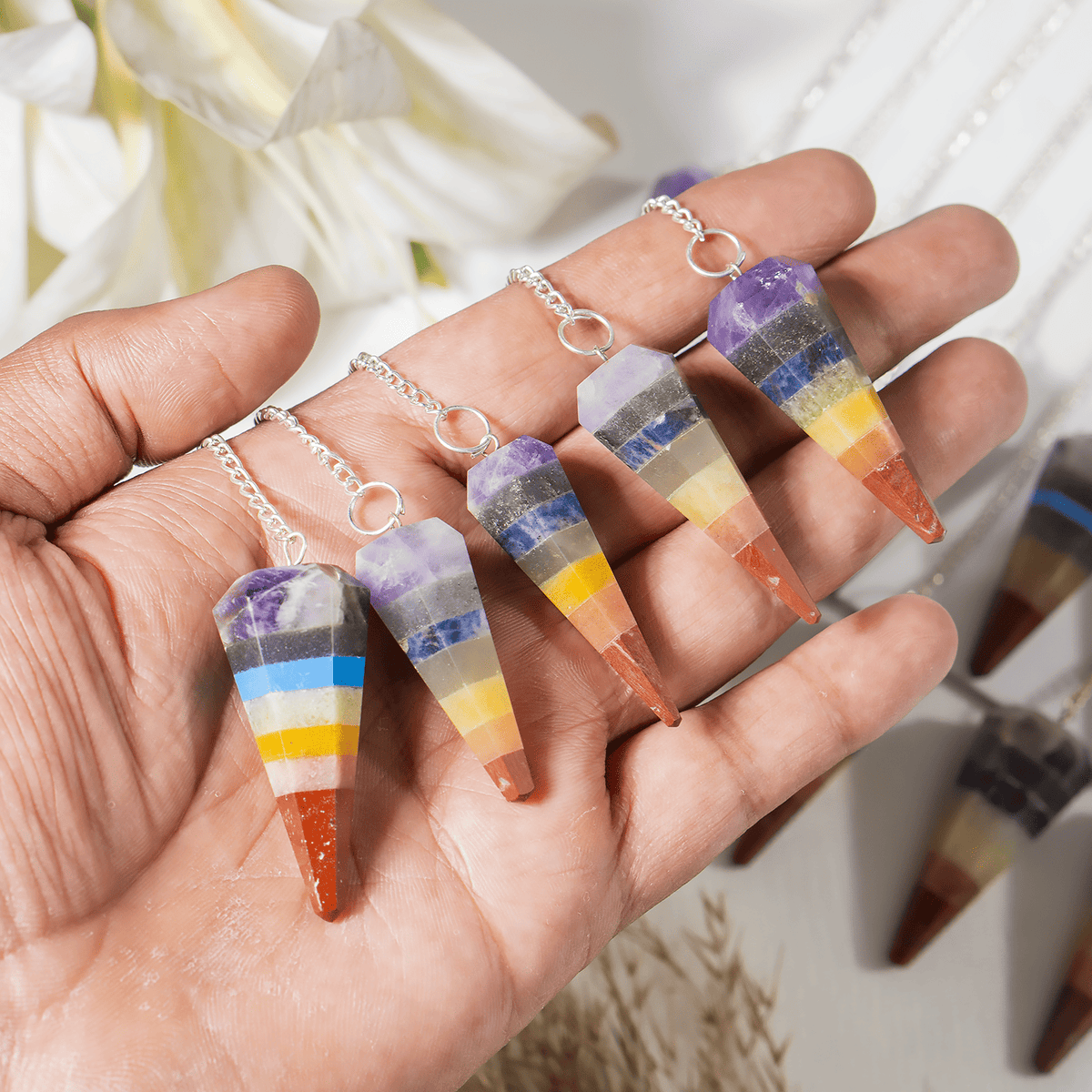 Seven-Chakra Crystal Pendulum – Thorn & Thimble