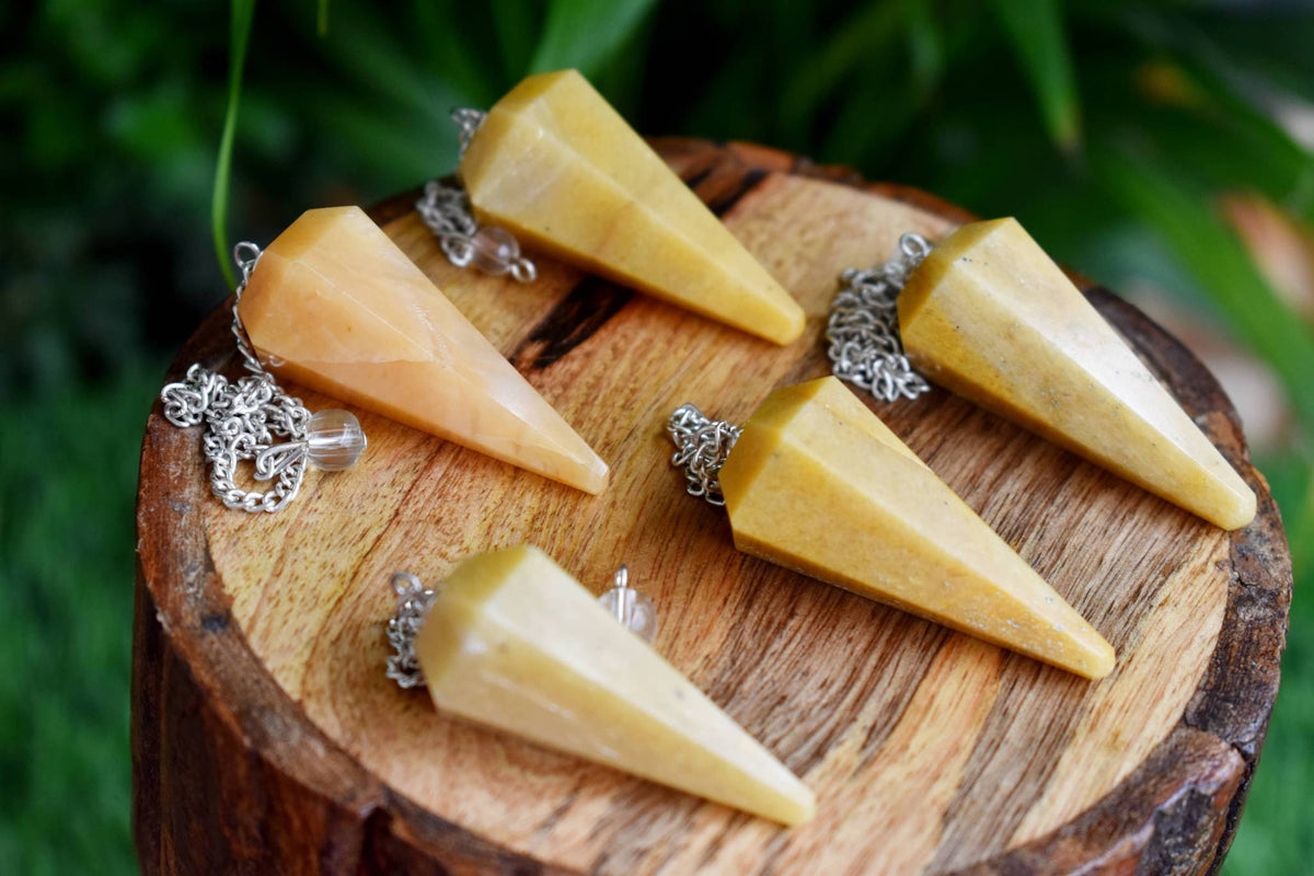 Yellow Aventurine Faceted Crystal Pendulum – Thorn & Thimble