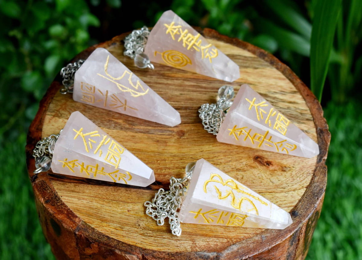 Rose Quartz Reiki Crystal Pendulum – Thorn & Thimble