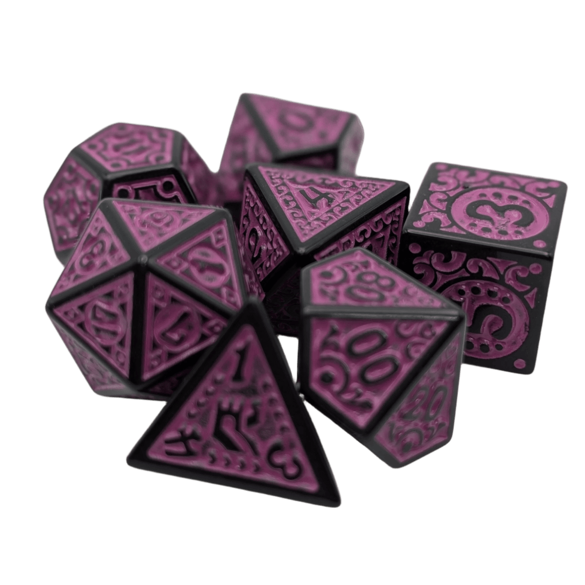 Magic Flame - Purple - 7-Piece RPG Dice Set – Thorn & Thimble
