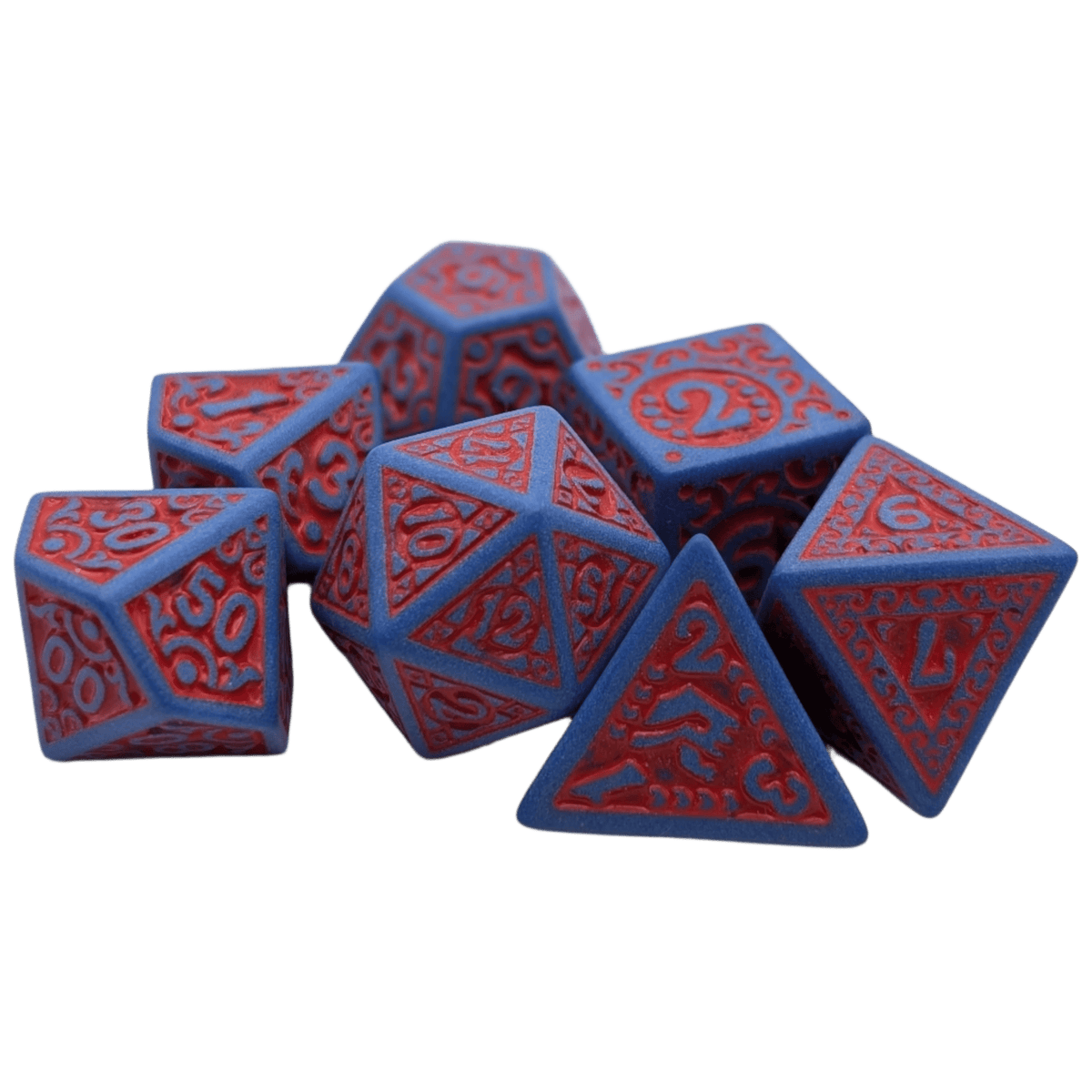 Magic Flame - Red Blue - 7-Piece RPG Dice Set – Thorn & Thimble