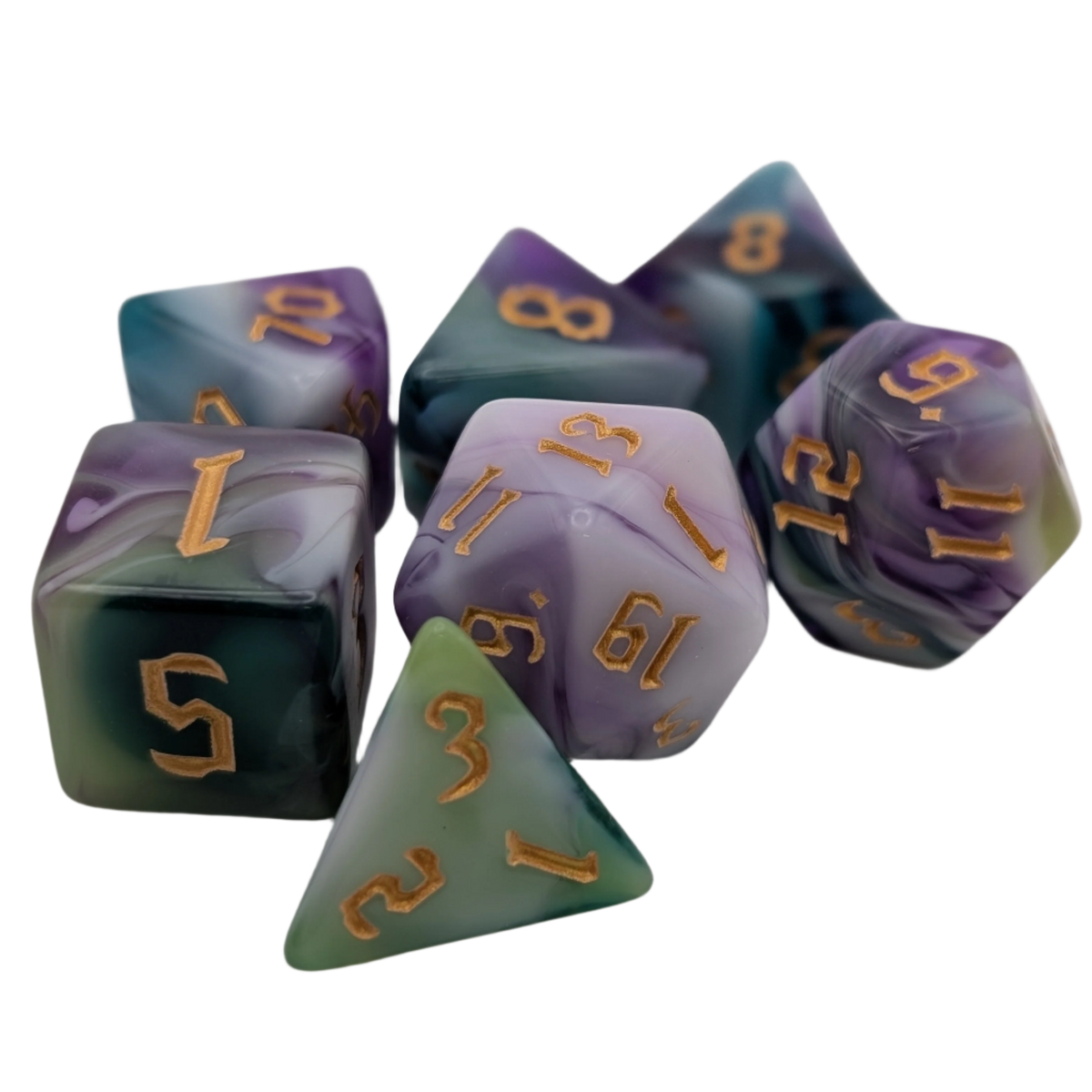 Siberian Iris - 7-Piece RPG Dice Set – Thorn & Thimble