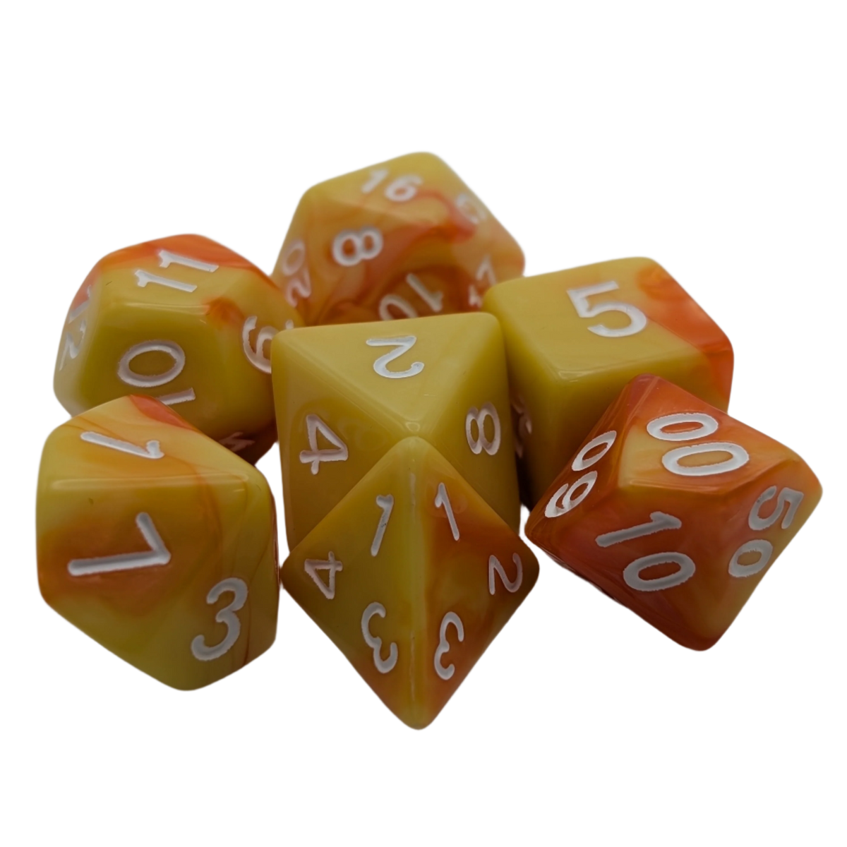 Lemon Orange - 7-Piece RPG Dice Set – Thorn & Thimble