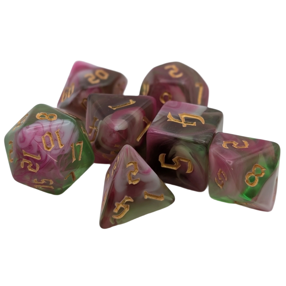 Superbloom - 7-Piece RPG Dice Set – Thorn & Thimble