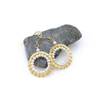 Labradorite Mini Halo Drop Earrings – Thorn & Thimble