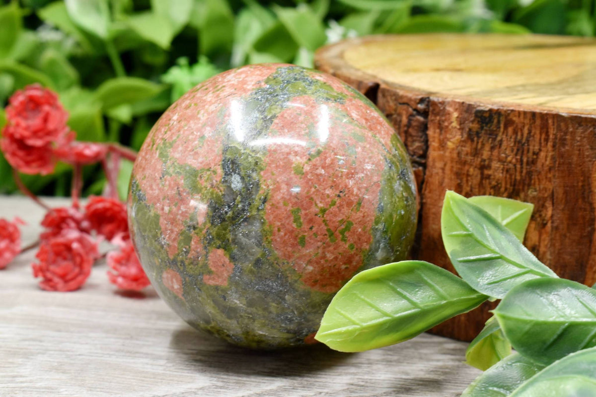 Unakite Crystal Sphere – Thorn & Thimble