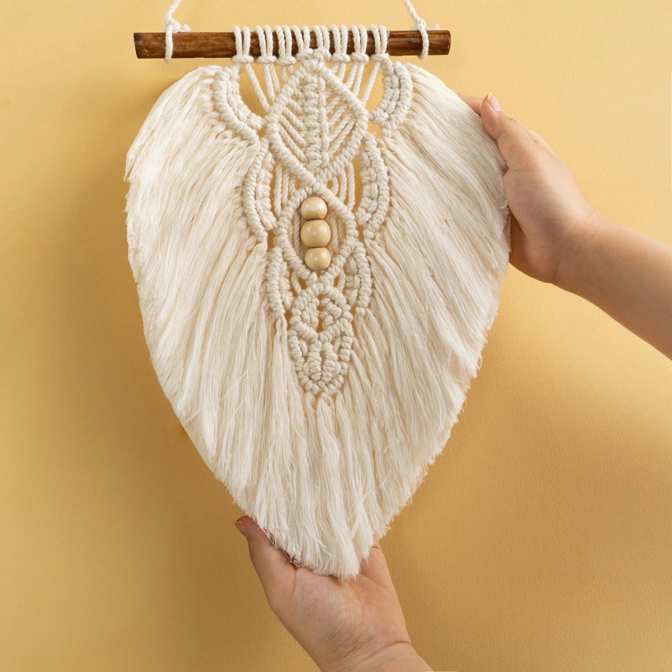 Sage Green and Natural Macrame Leaf Wall Hanging Set