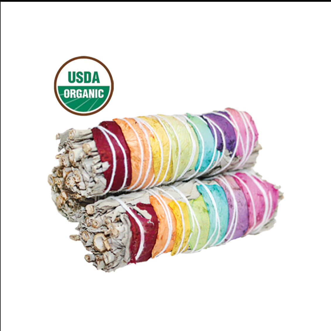 7 Chakra Rose Petals & White Sage Smudge Stick (4 in.) – Thorn & Thimble