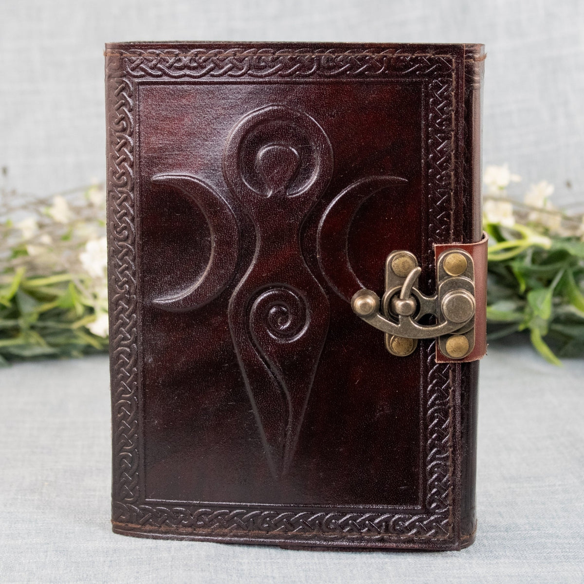 Triple Moon Goddess Leather Journal – Thorn & Thimble