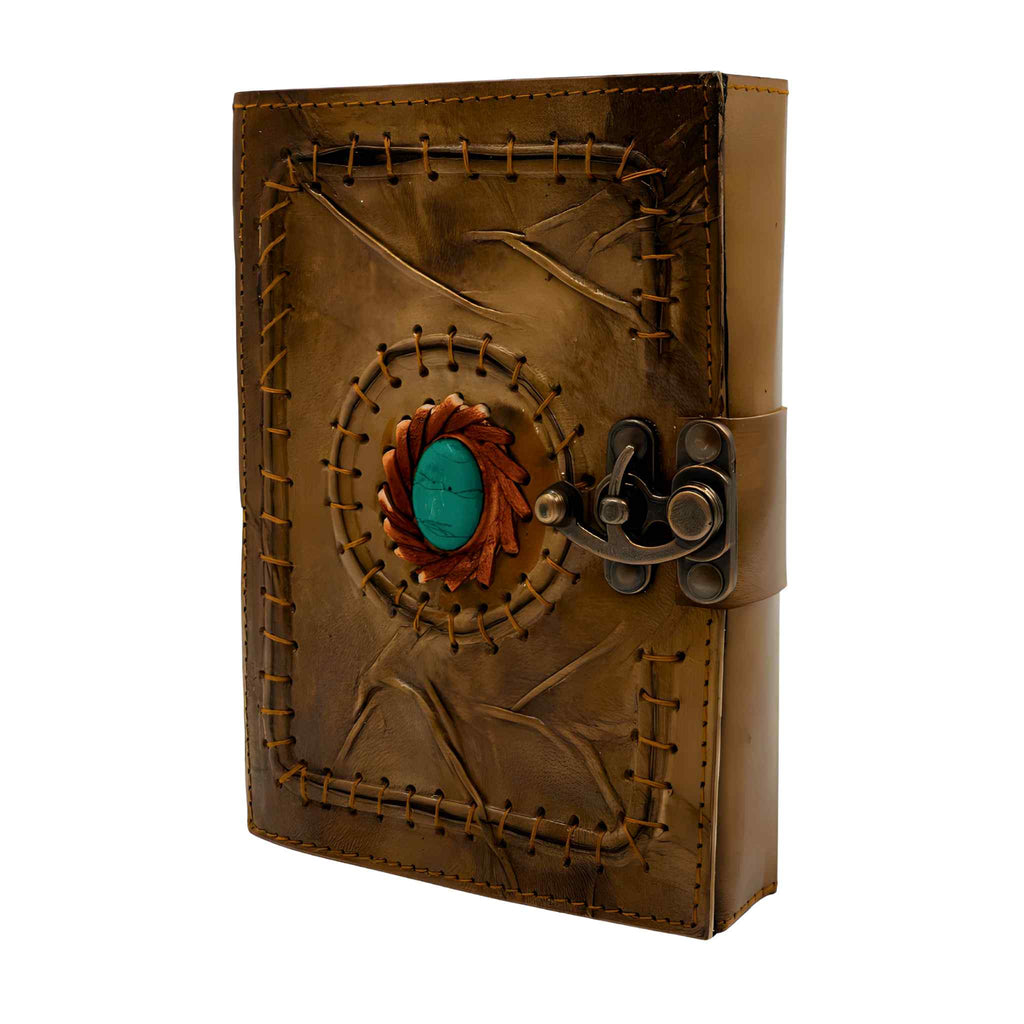 Turquoise Stone Leather Journal – Thorn & Thimble