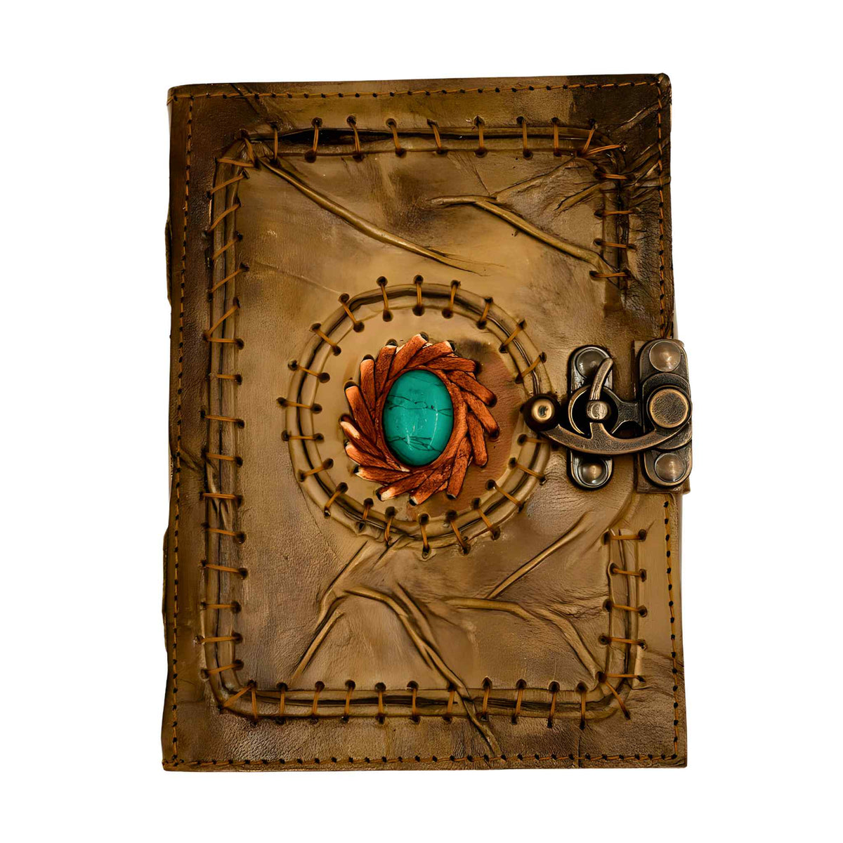 Turquoise Stone Leather Journal – Thorn & Thimble