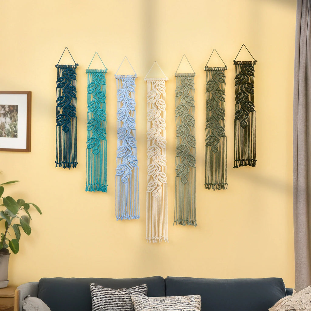 Vela Vertical Macrame Wall Hanging - Blue & Green