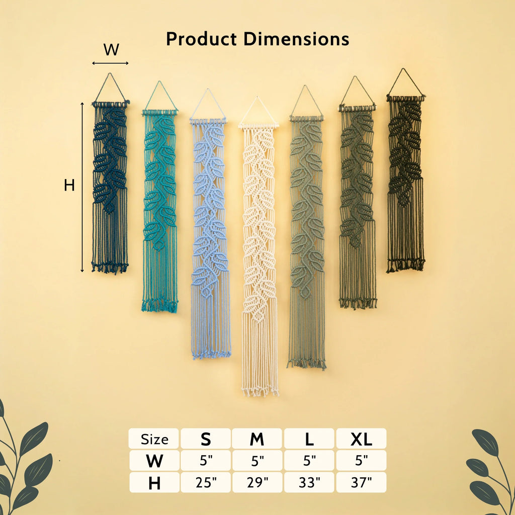 Vela Vertical Macrame Wall Hanging - Blue & Green