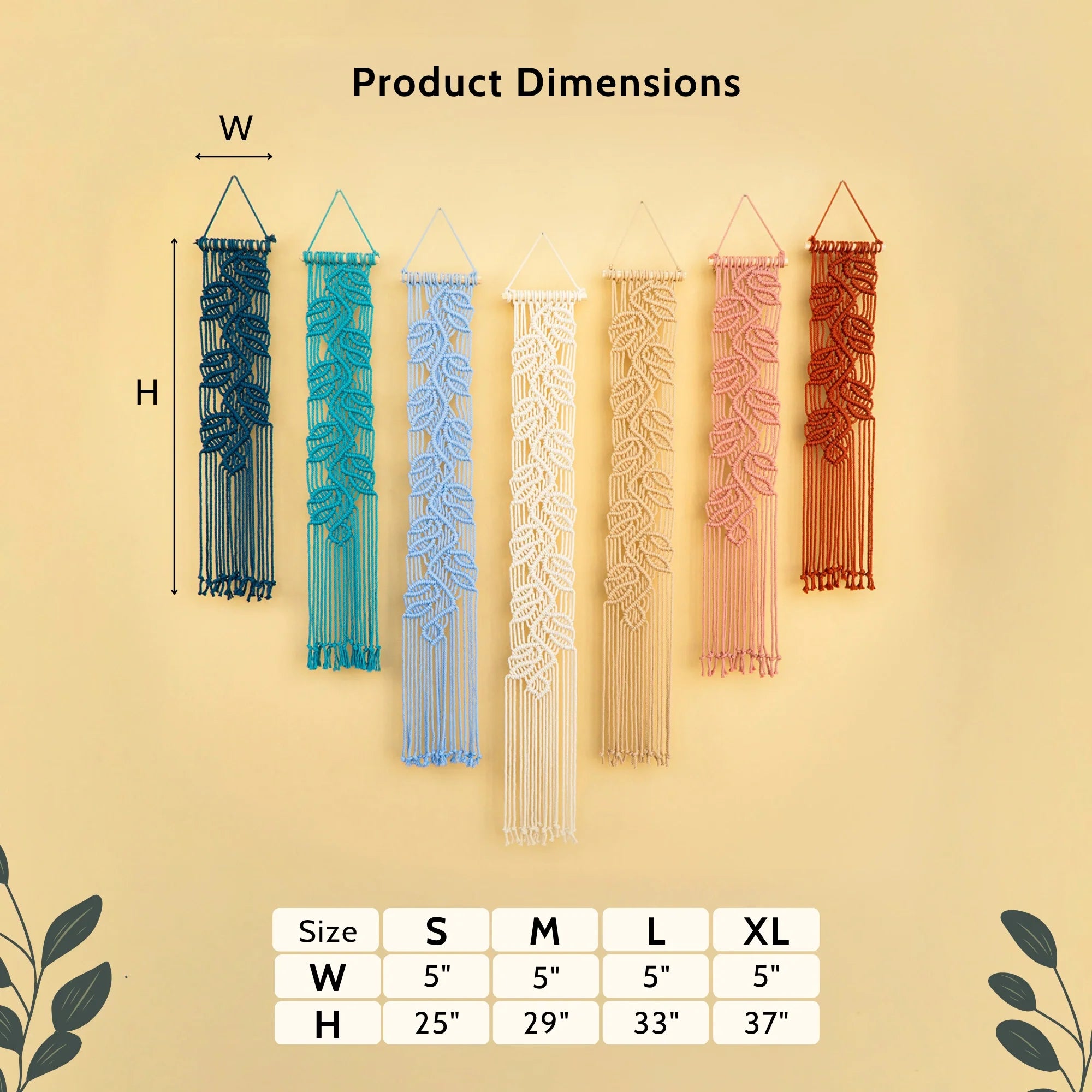 Vela Vertical Macrame Wall Hanging - Blue & Pink