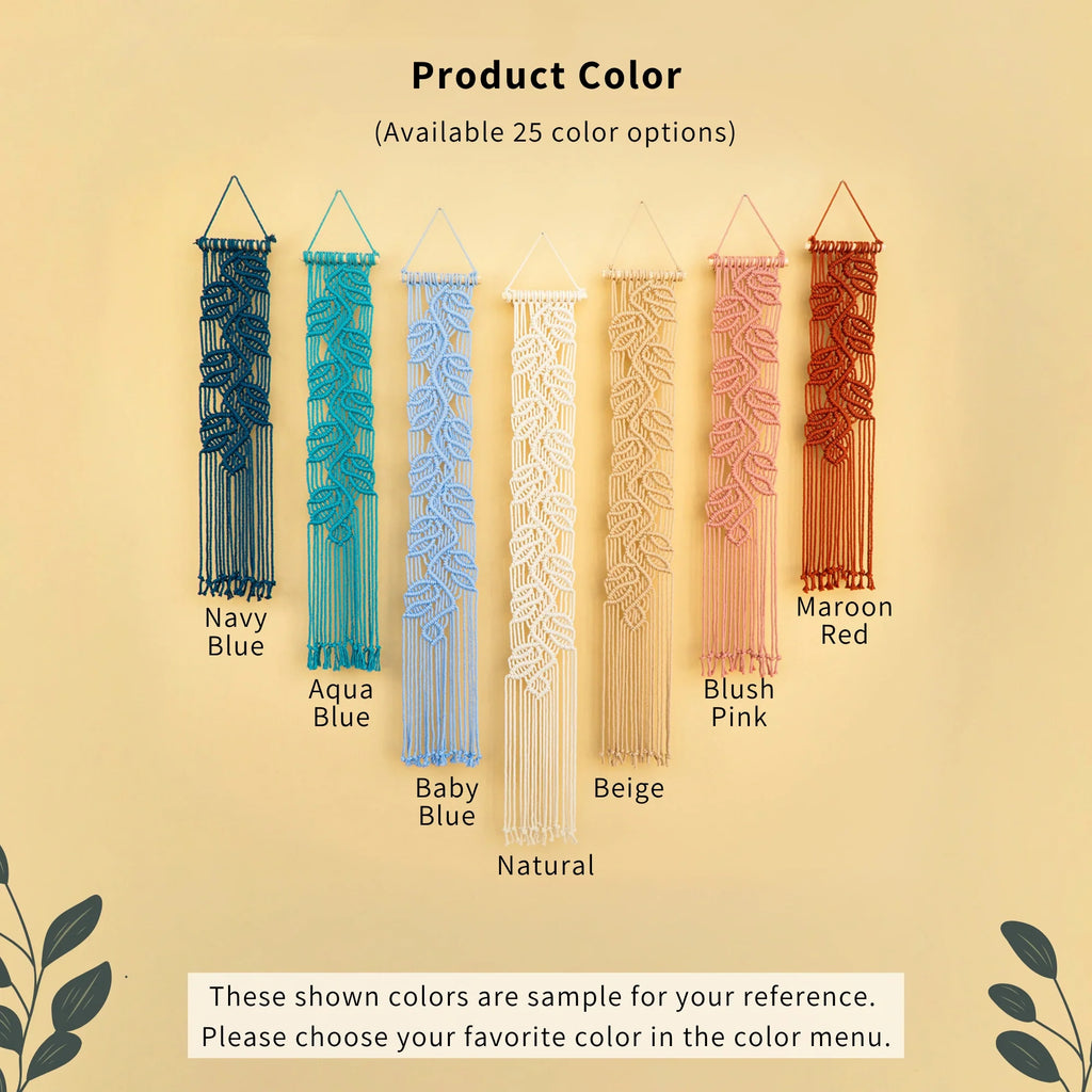 Vela Vertical Macrame Wall Hanging - Blue & Pink