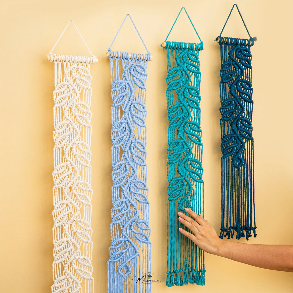 Vela Vertical Macrame Wall Hanging - Earth & Blue