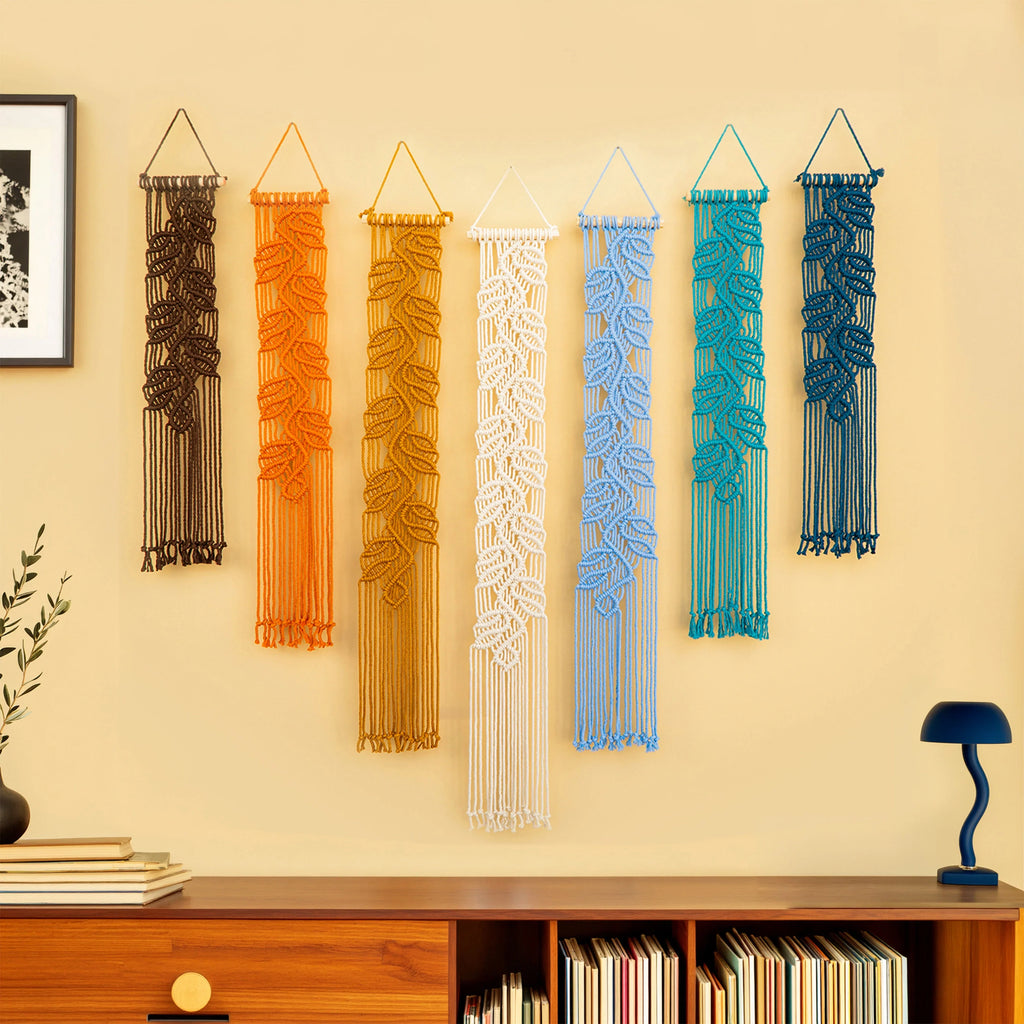 Vela Vertical Macrame Wall Hanging - Earth & Blue