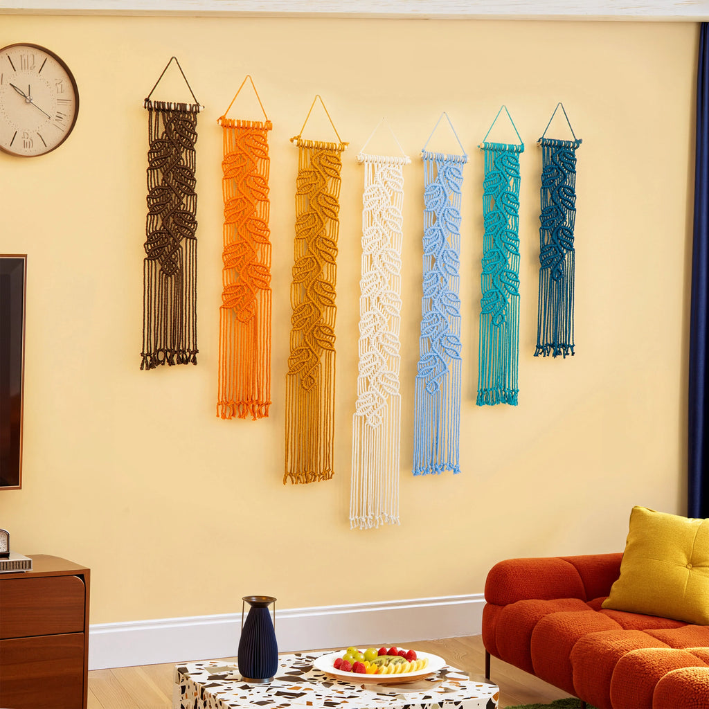 Vela Vertical Macrame Wall Hanging - Earth & Blue