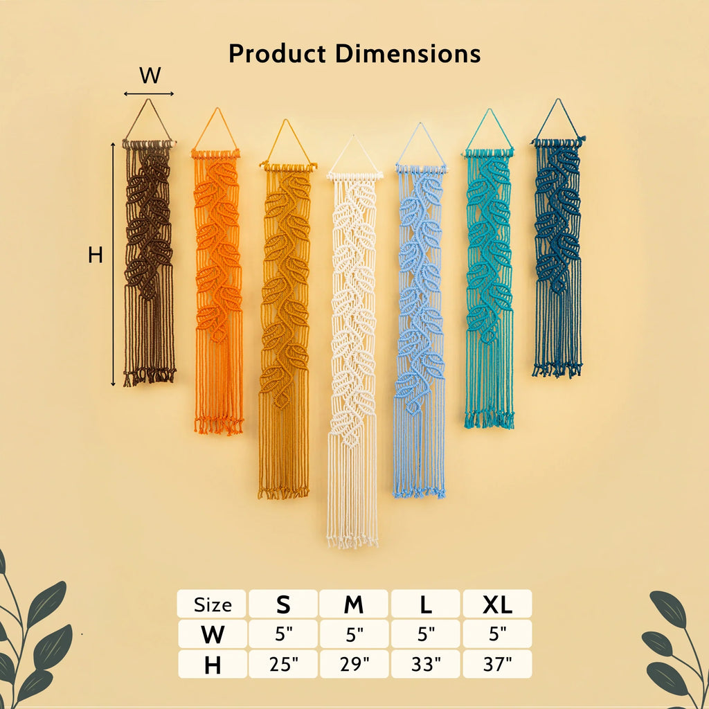 Vela Vertical Macrame Wall Hanging - Earth & Blue