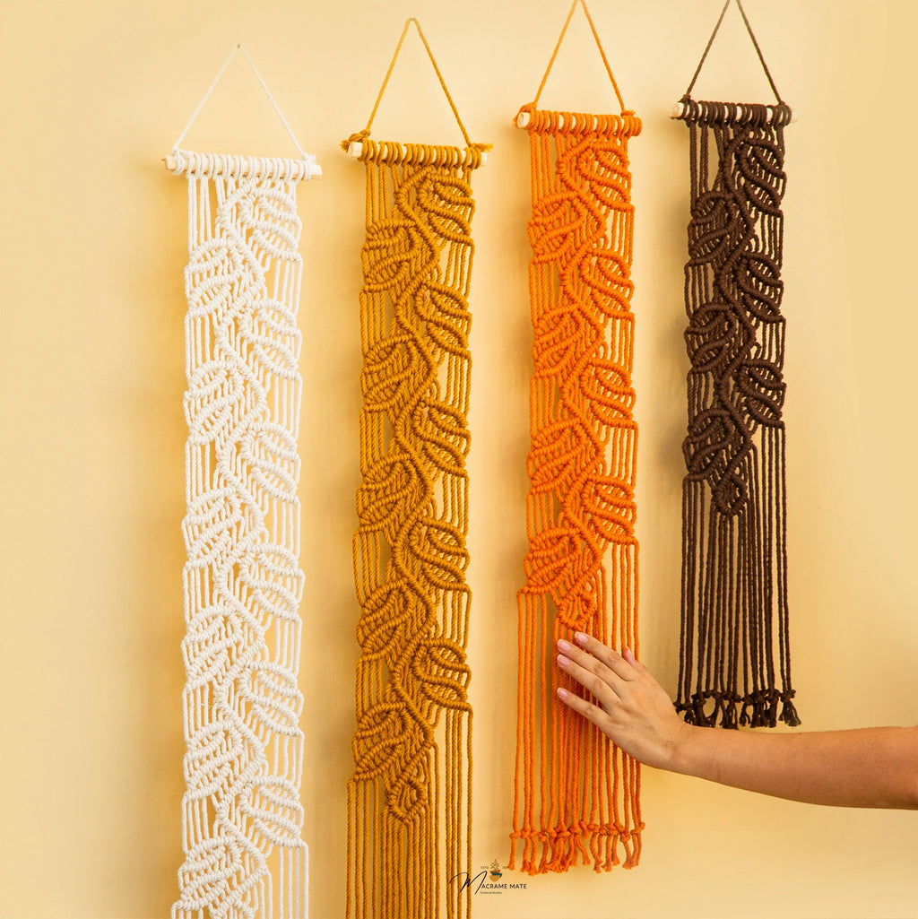 Vela Vertical Macrame Wall Hanging - Green & Earth