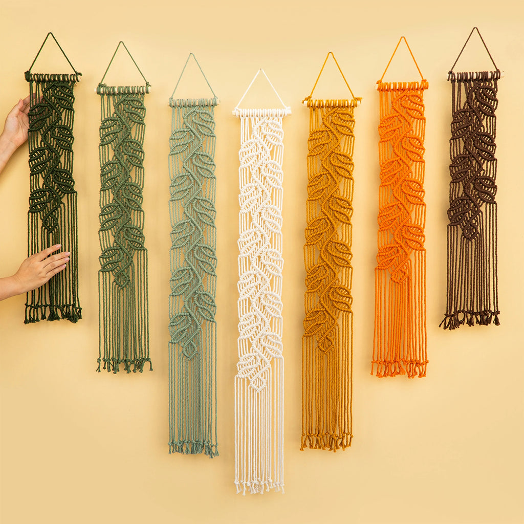 Vela Vertical Macrame Wall Hanging - Green & Earth