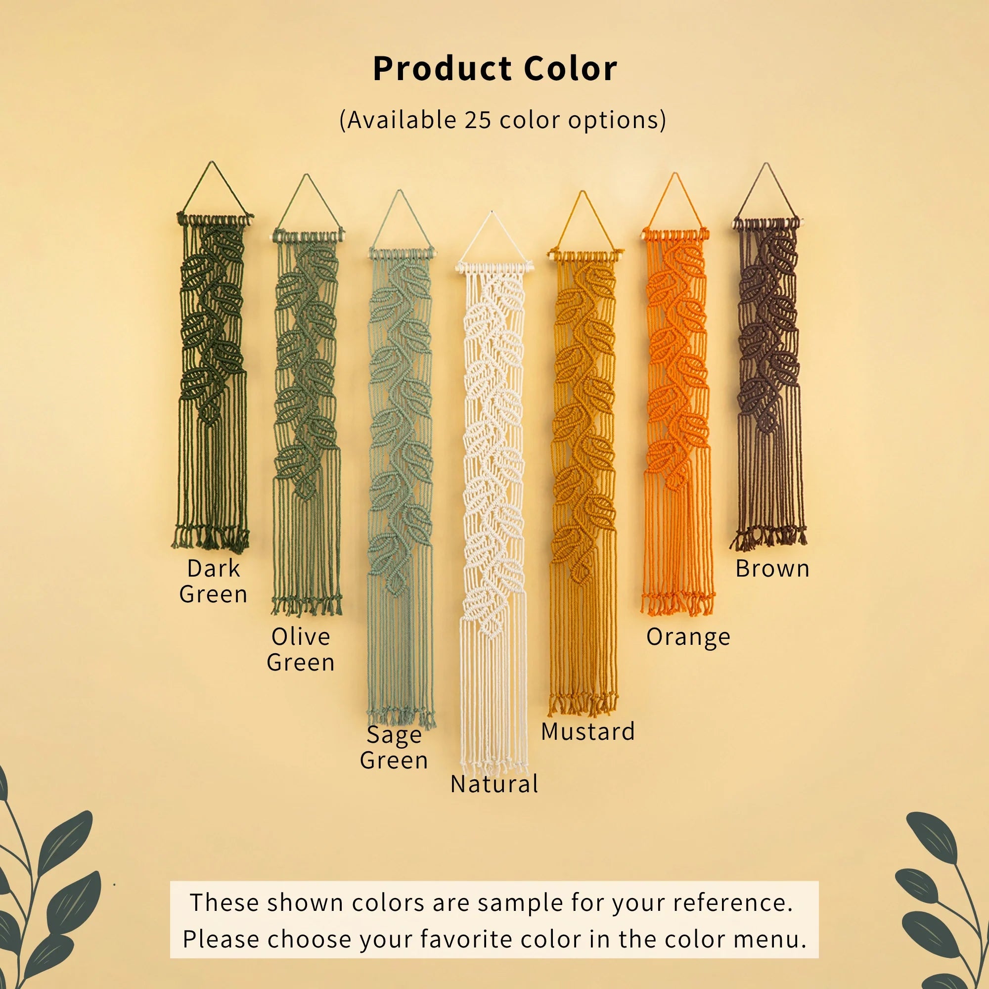 Vela Vertical Macrame Wall Hanging - Green & Earth
