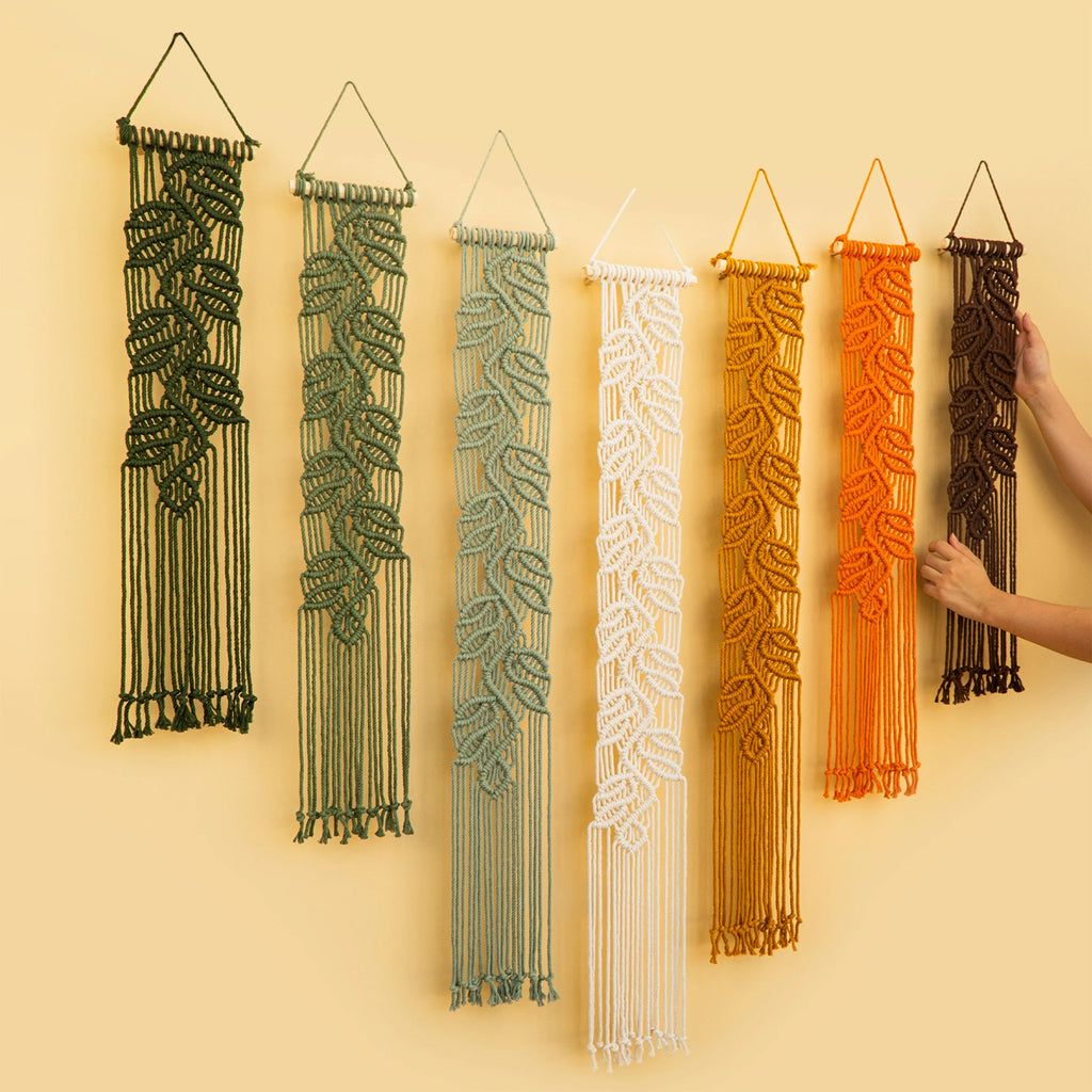 Vela Vertical Macrame Wall Hanging - Green & Earth