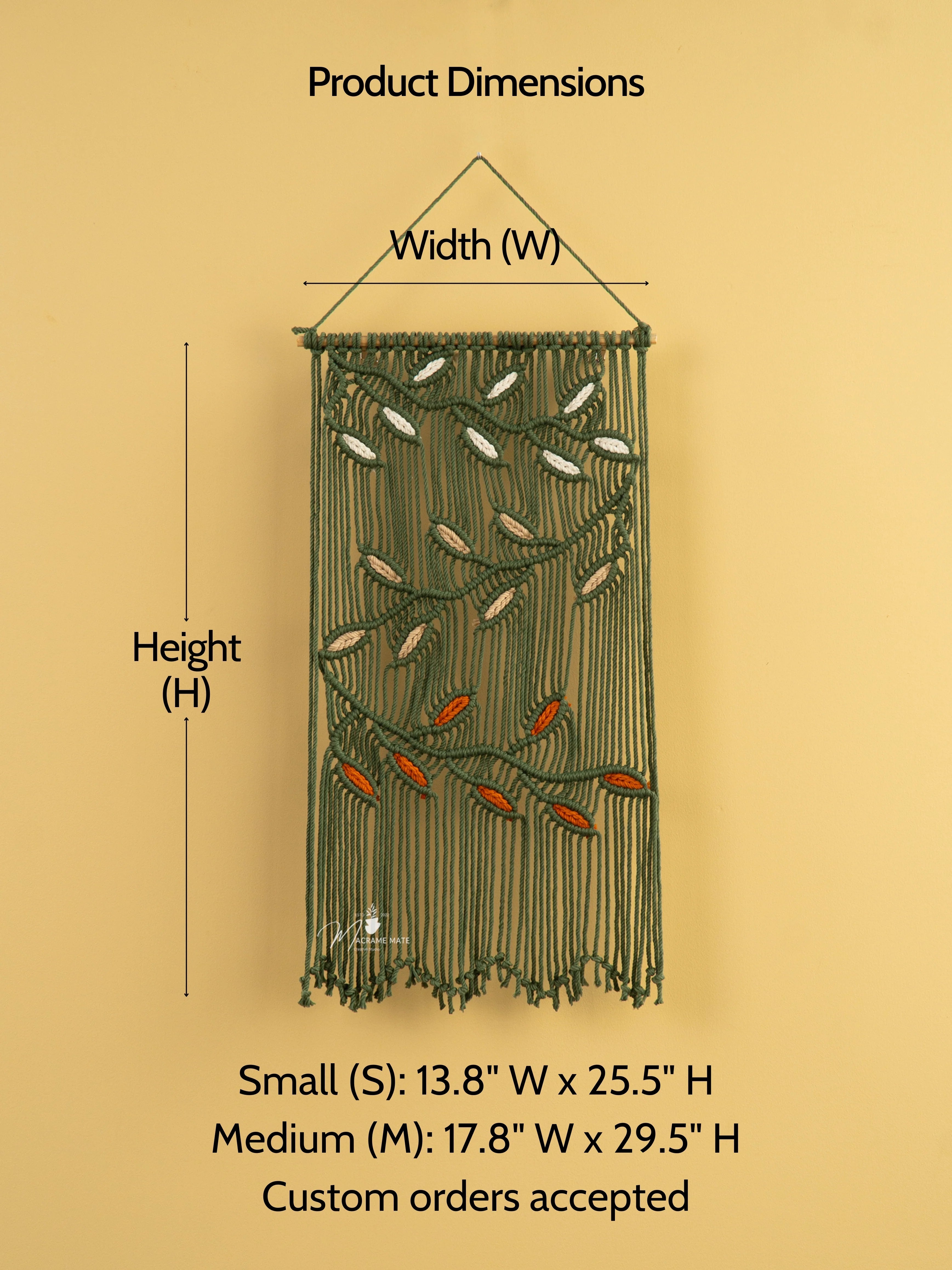 Vela Green Macrame Leaves