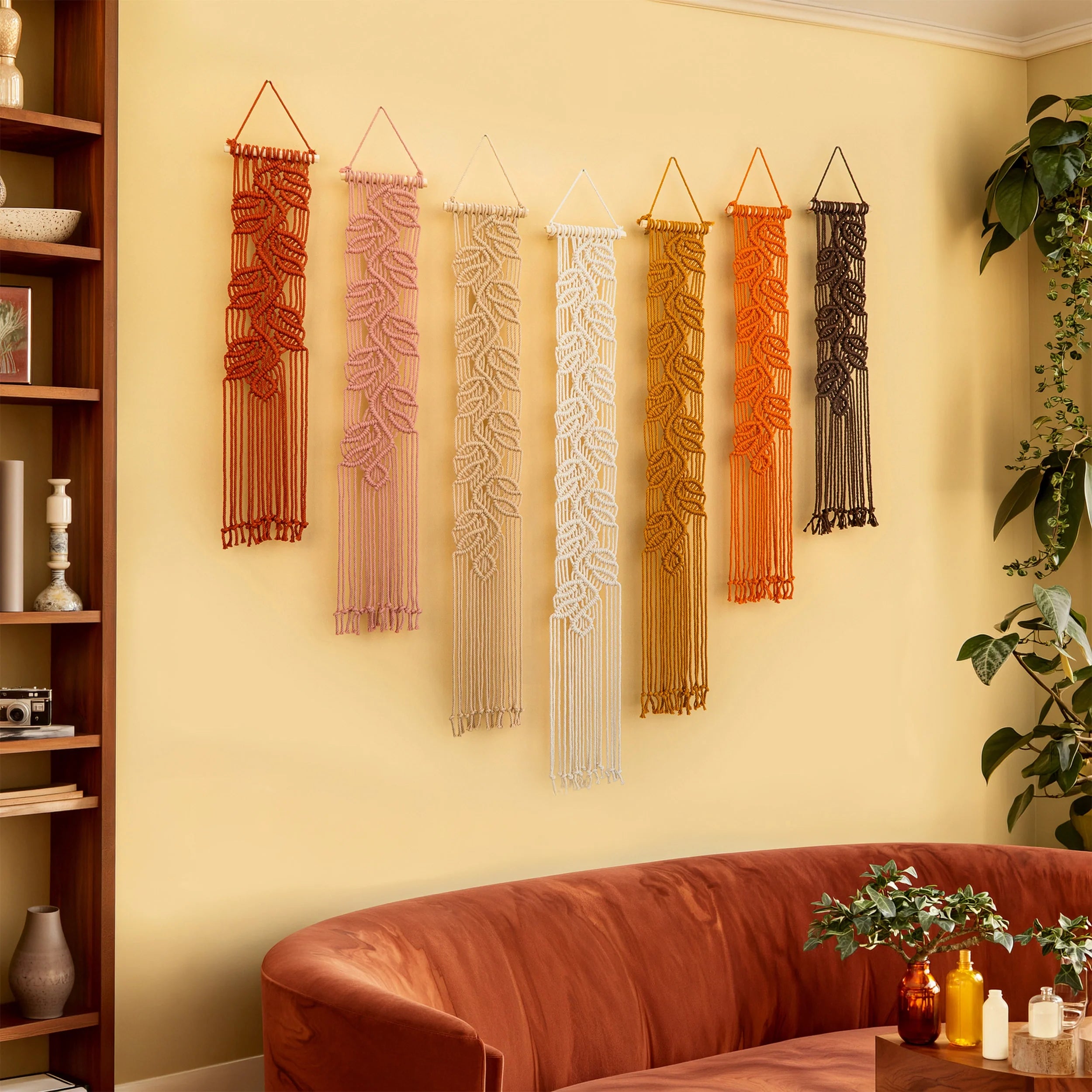 Vela Vertical Macrame Wall Hanging - Pink & Earth