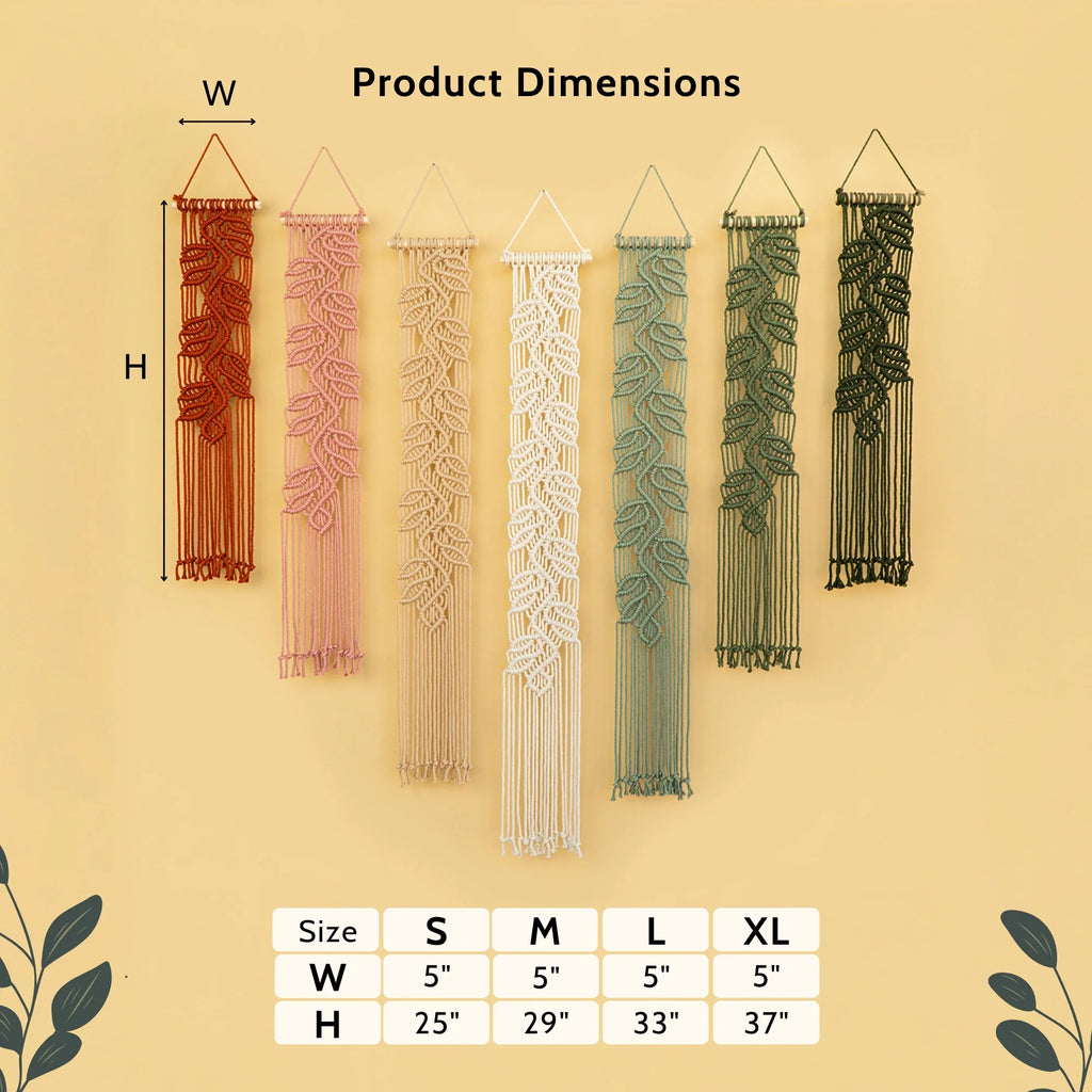 Vela Vertical Macrame Wall Hanging - Pink & Green