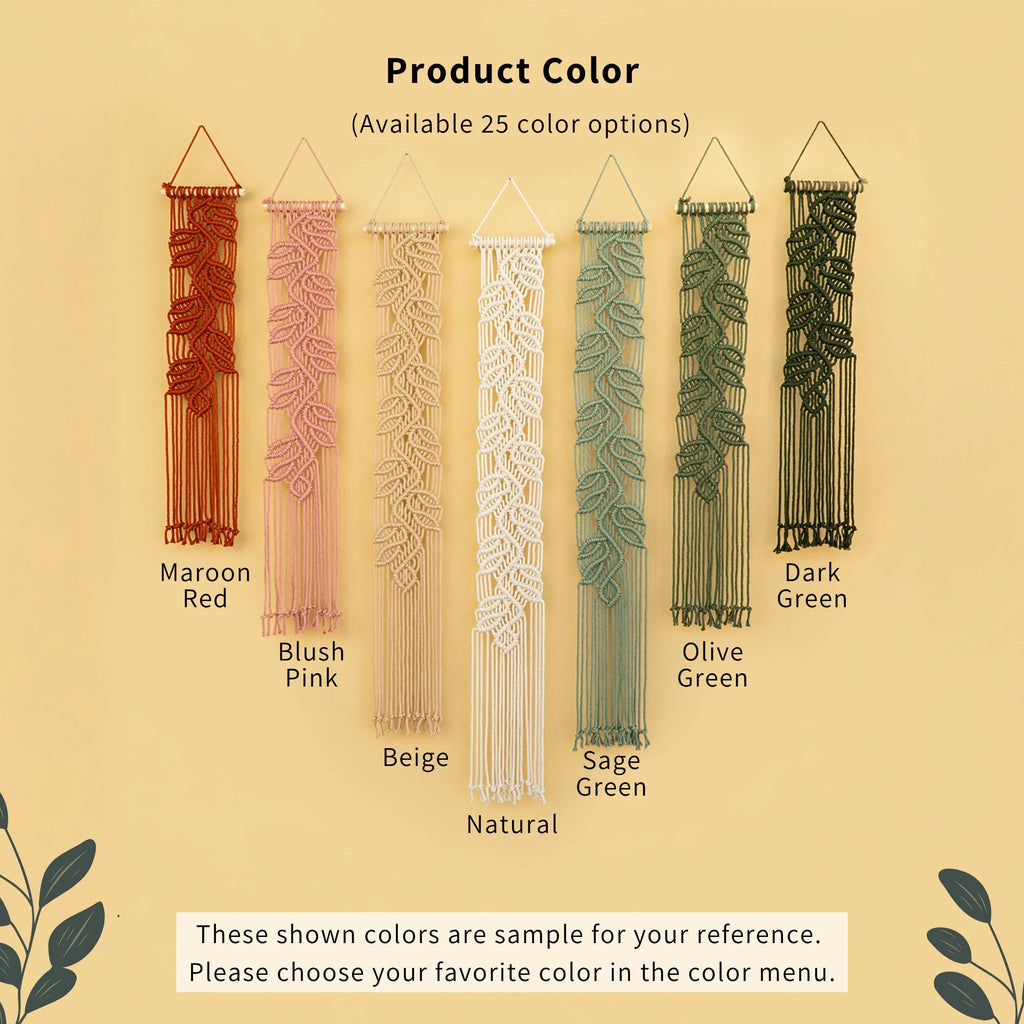 Vela Vertical Macrame Wall Hanging - Pink & Green