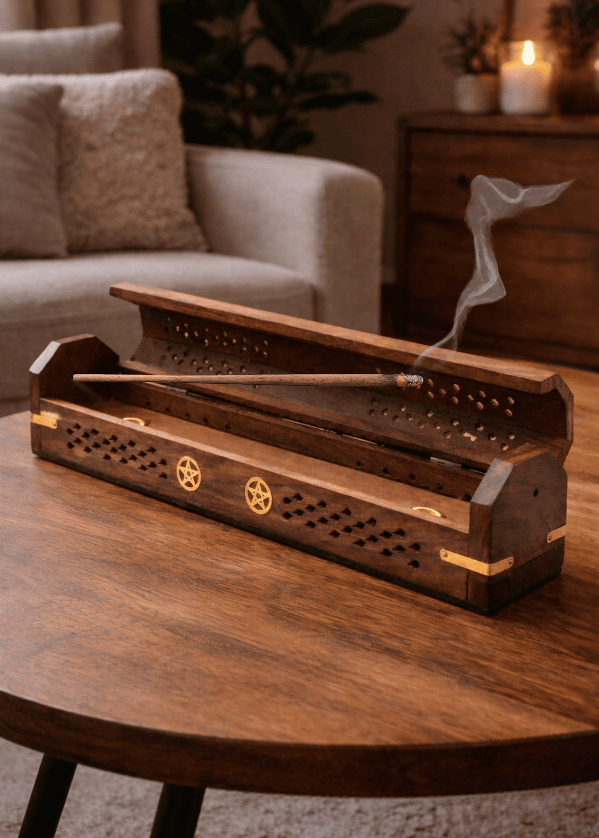 Pentacle Brass Inlay Coffin Incense Burner – Thorn & Thimble