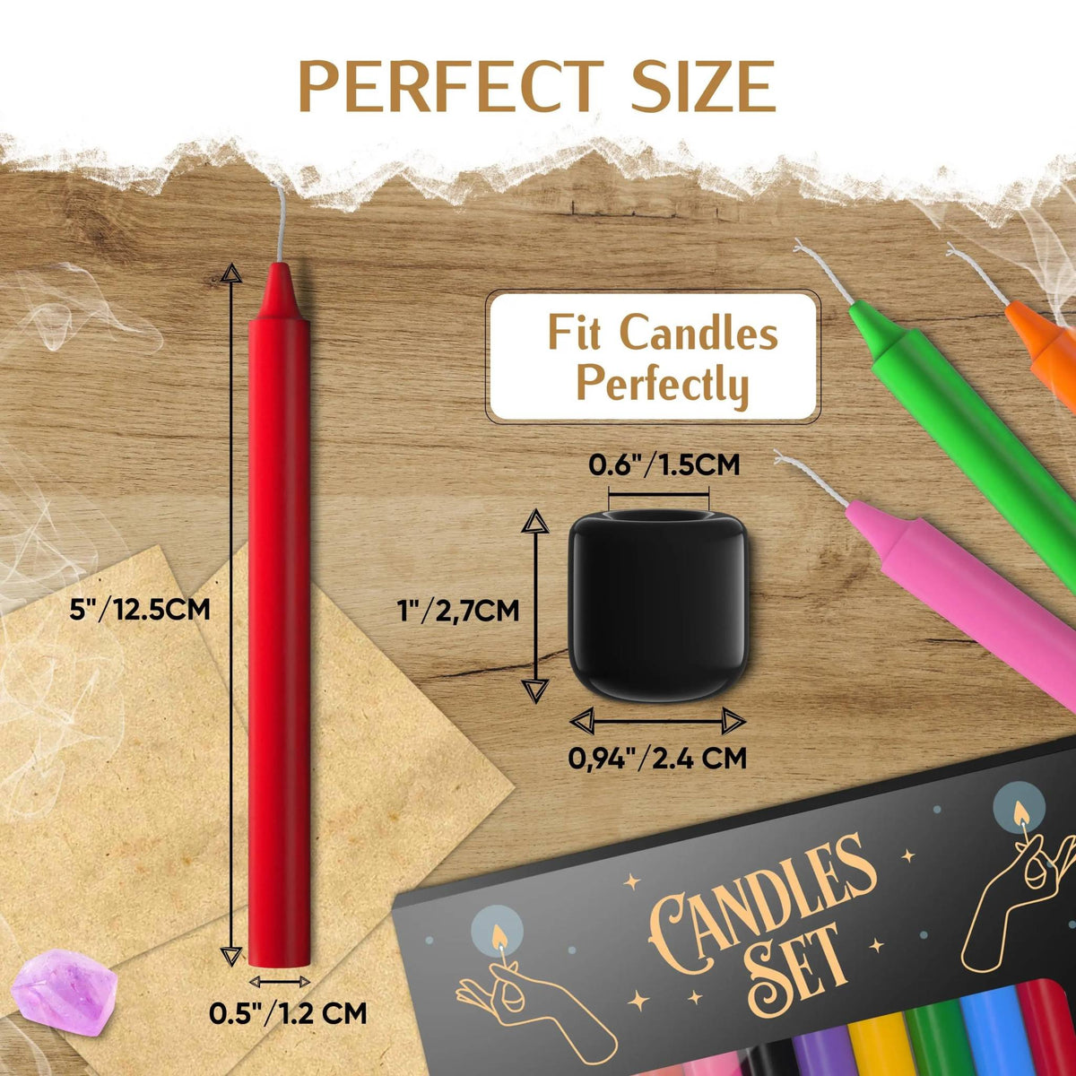 Colored Spell Candle Kit – 36 Candles – Thorn & Thimble