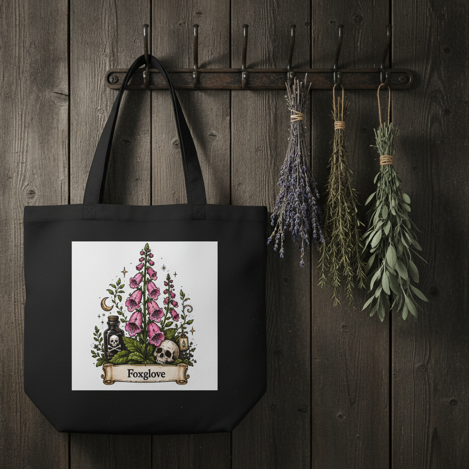 Botanical Foxglove Eco Tote Bag