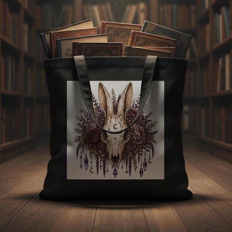 Rabbit Skull Eco Tote Bag