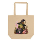 Frog Witch with Cauldron Cottagecore Eco Tote Bag – Thorn & Thimble