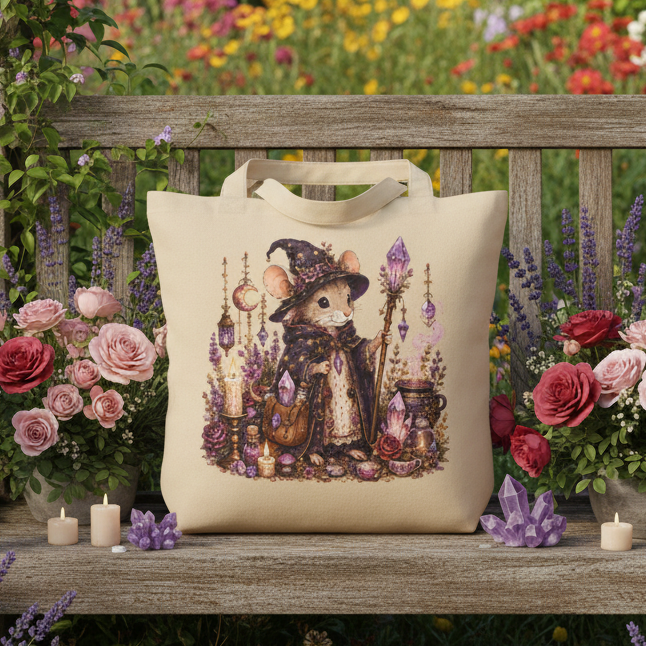 Mouse Witch Staff Eco Tote Bag