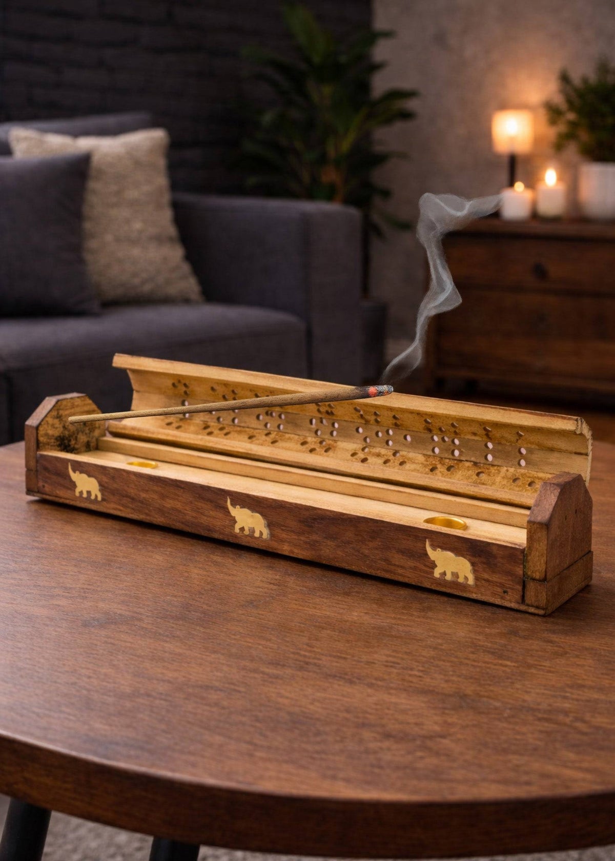 Elephant Brass Inlay Coffin Incense Burner – Thorn & Thimble