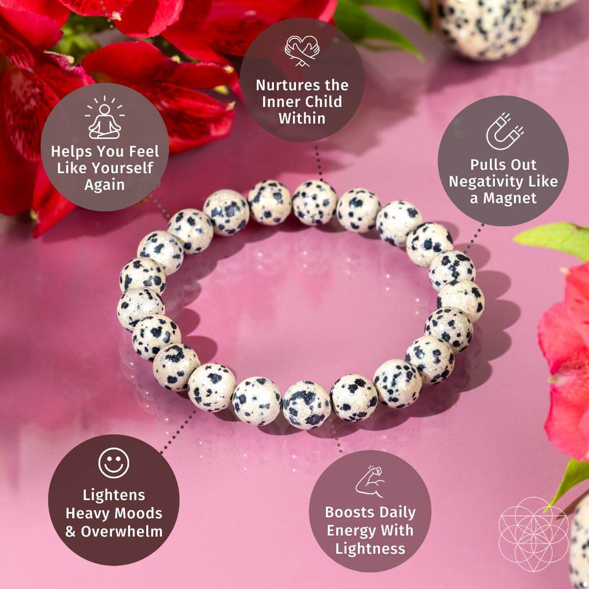 Dalmatian Jasper Joy & Grounding Bracelet