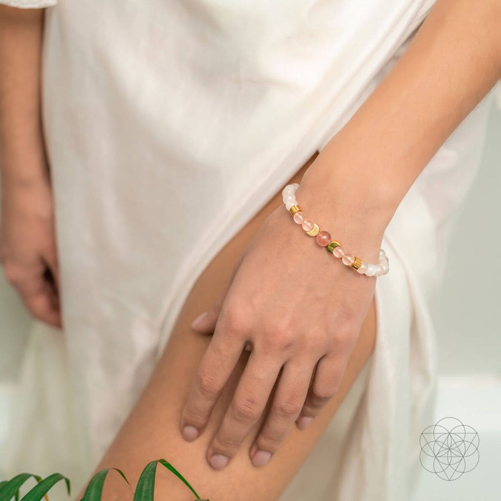 Divine Feminine Rose Quartz & Moonstone Bracelet
