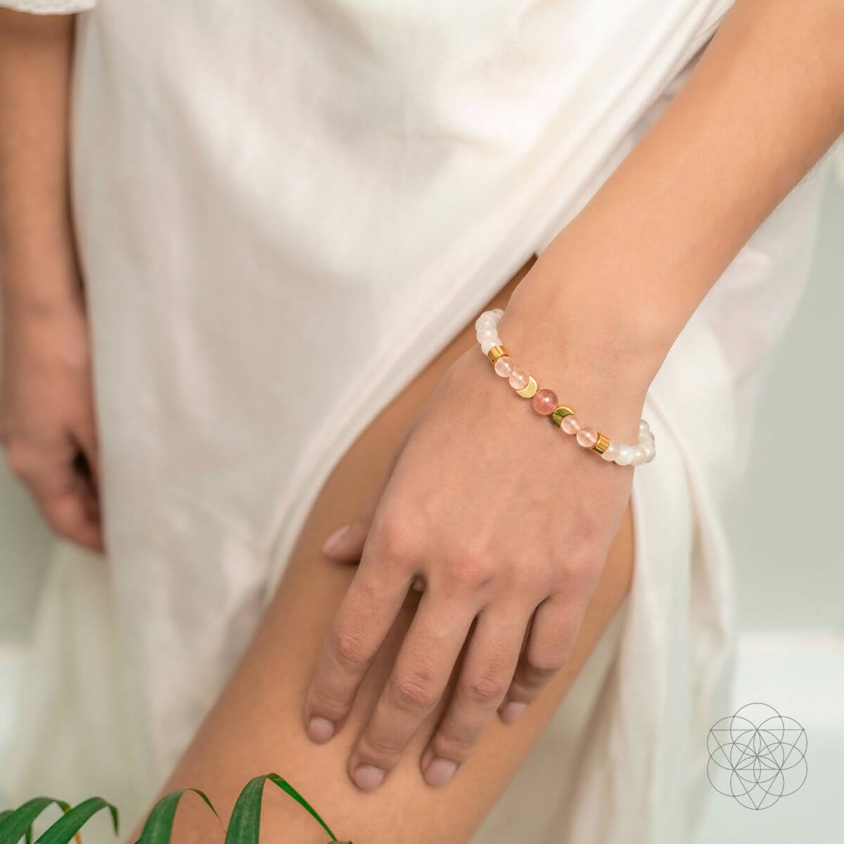 Divine Feminine Rose Quartz & Moonstone Bracelet