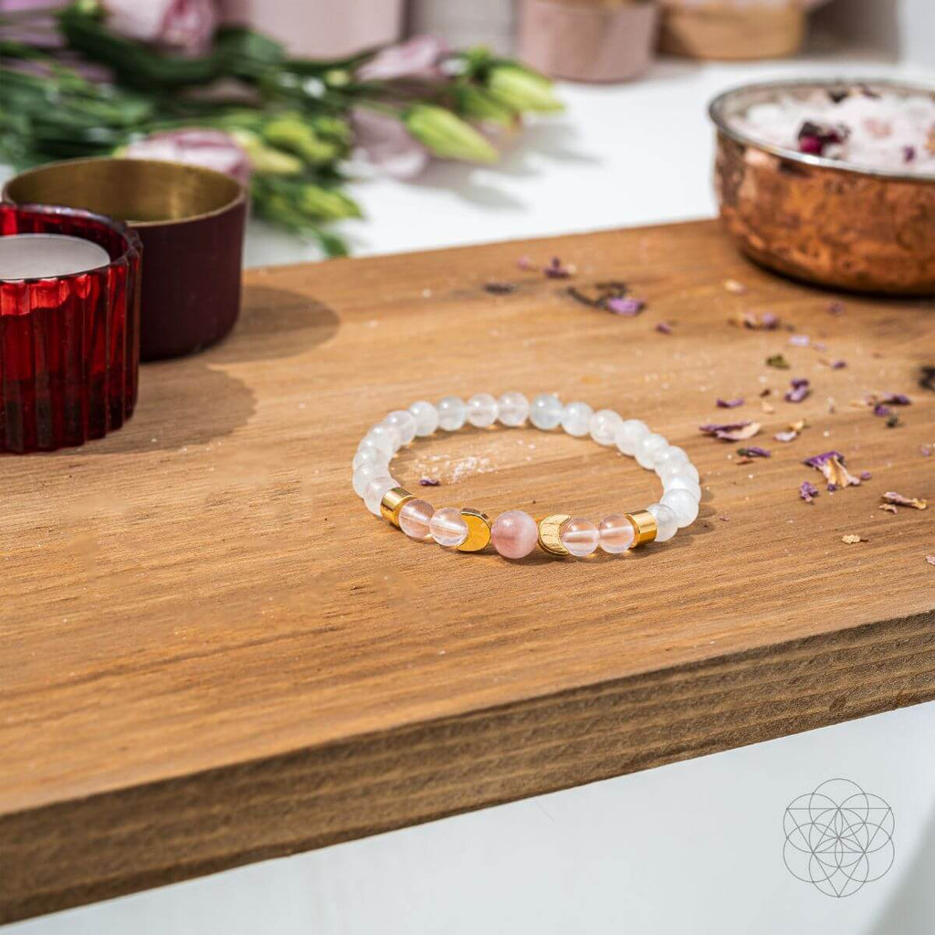 Divine Feminine Rose Quartz & Moonstone Bracelet