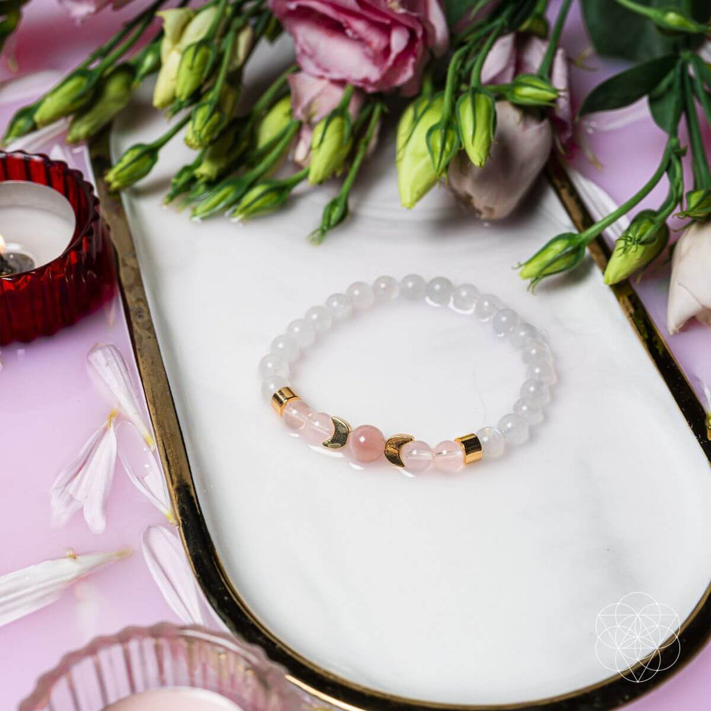 Divine Feminine Rose Quartz & Moonstone Bracelet