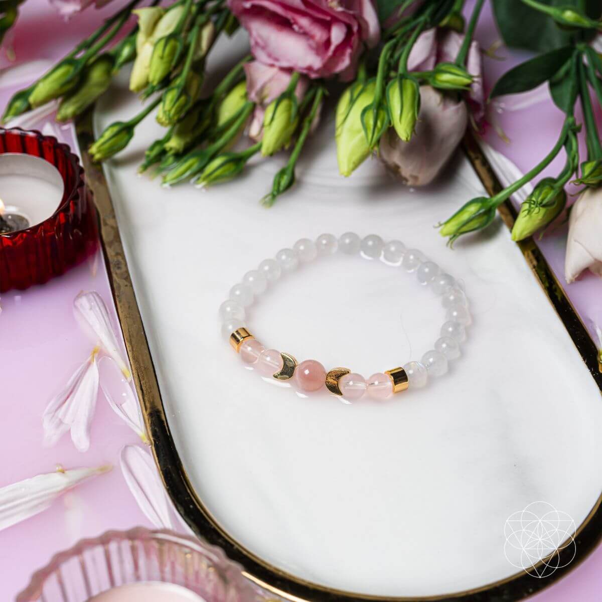 Divine Feminine Rose Quartz & Moonstone Bracelet