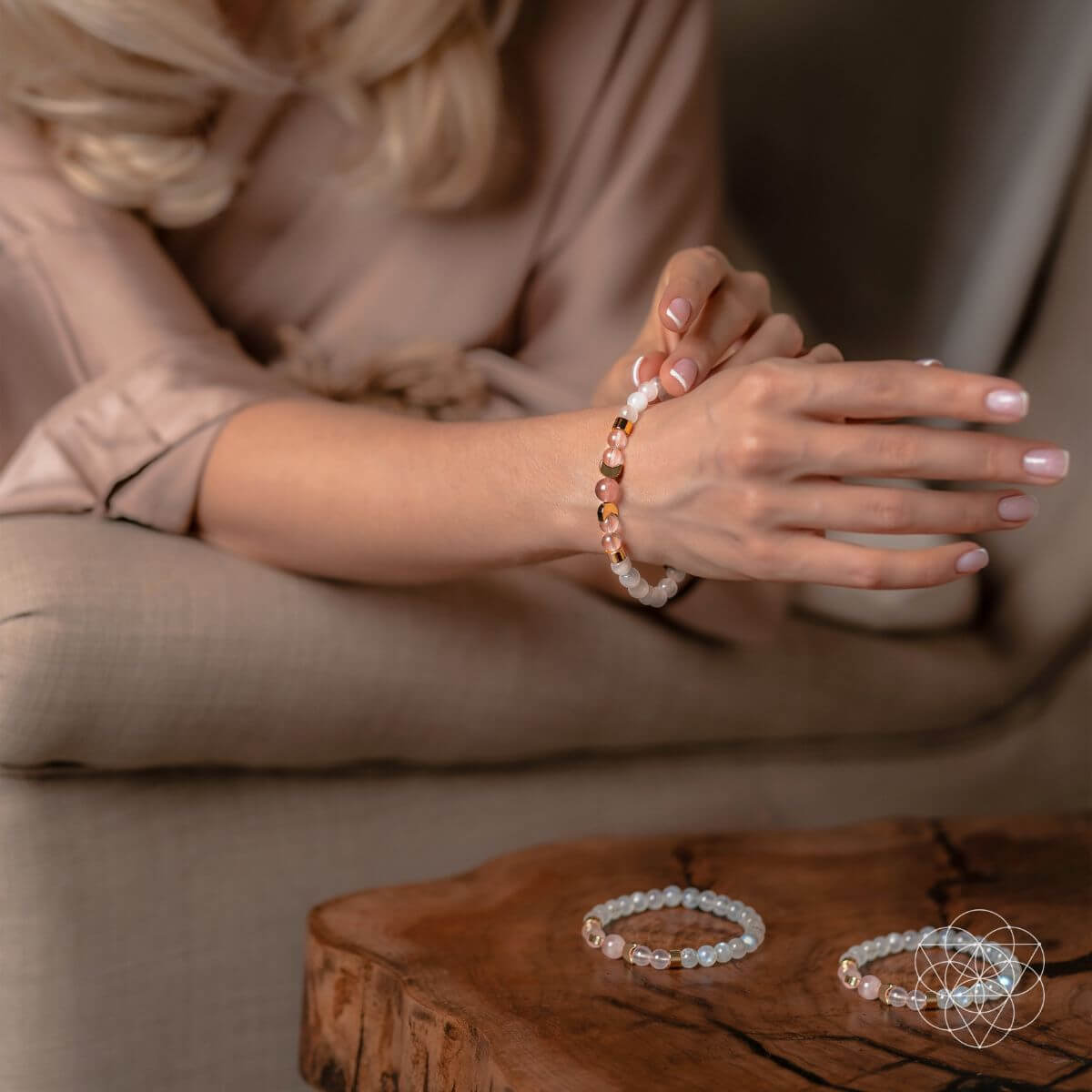 Divine Feminine Rose Quartz & Moonstone Bracelet