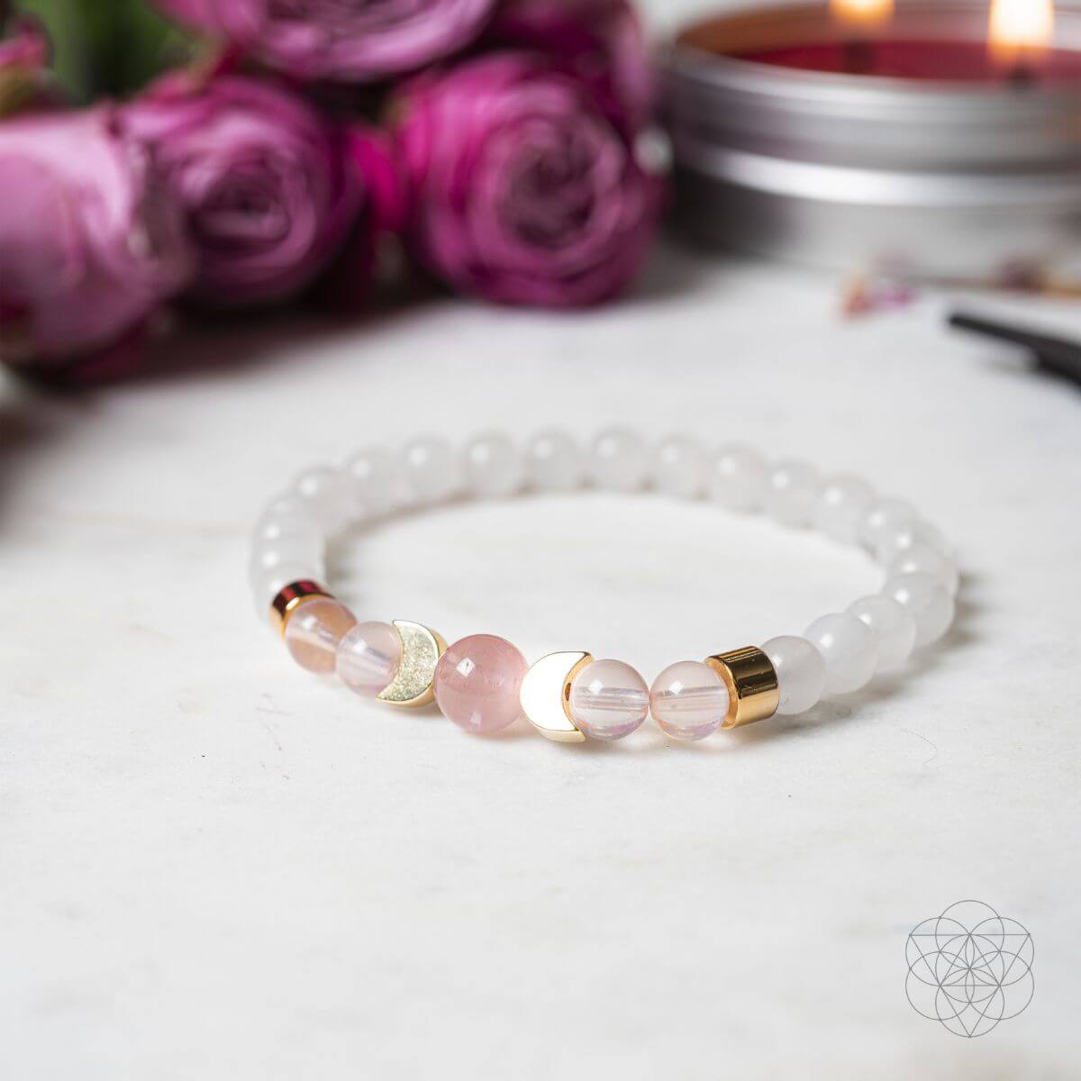 Divine Feminine Rose Quartz & Moonstone Bracelet