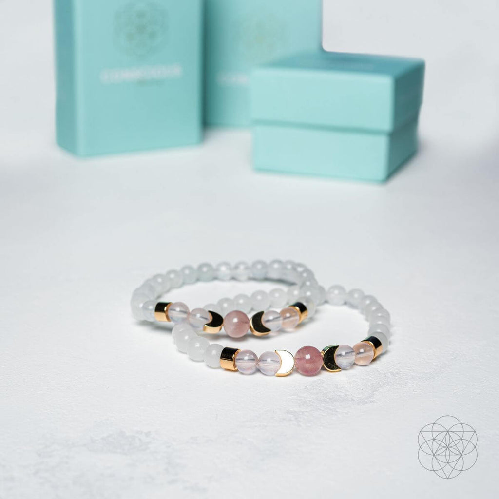 Divine Feminine Rose Quartz & Moonstone Bracelet