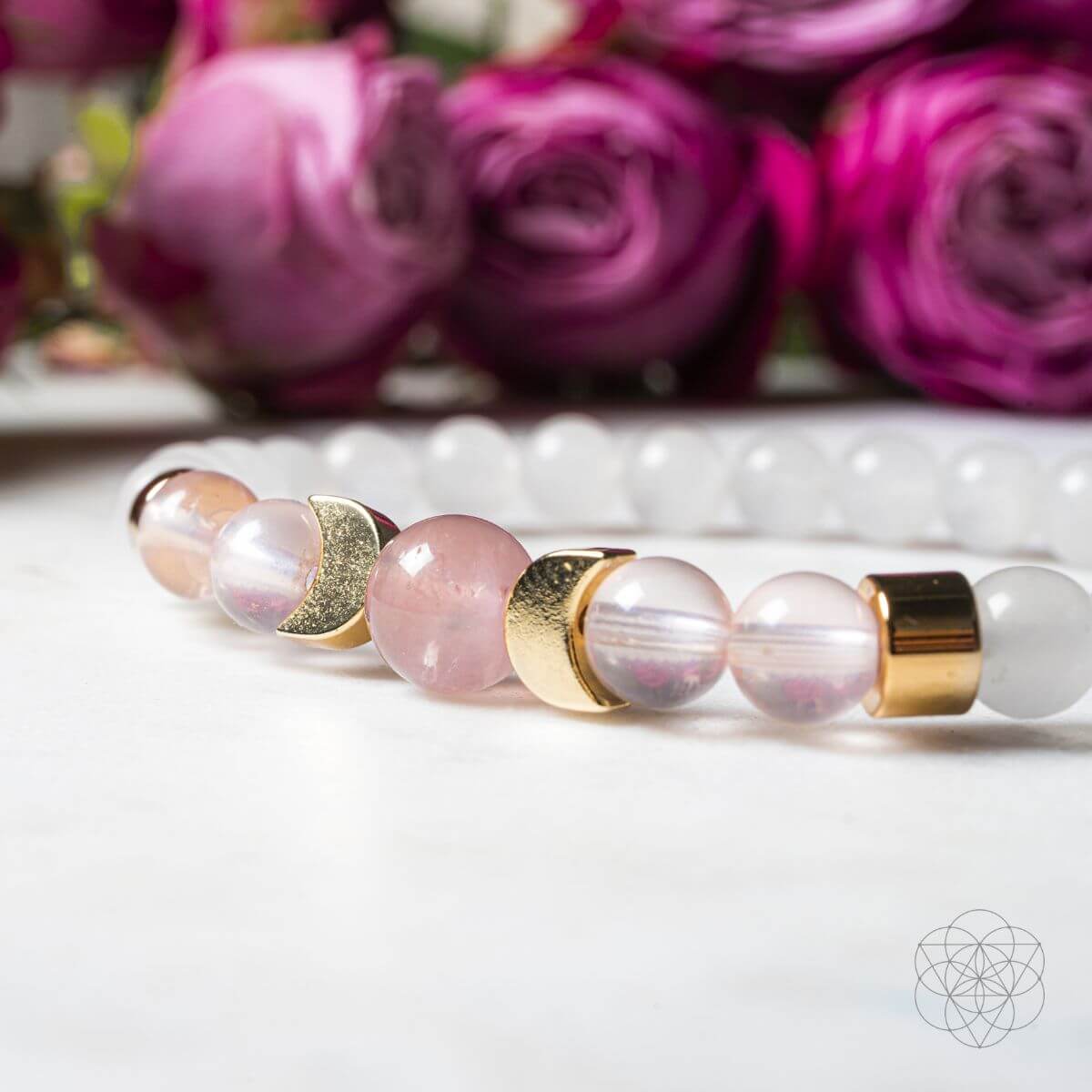 Divine Feminine Rose Quartz & Moonstone Bracelet