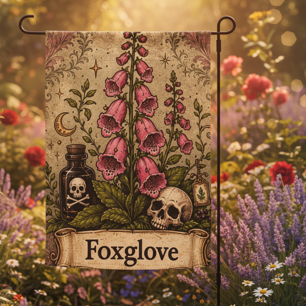 Botanical Foxglove Garden flag