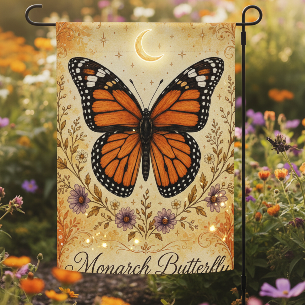Monarch Butterfly Garden flag